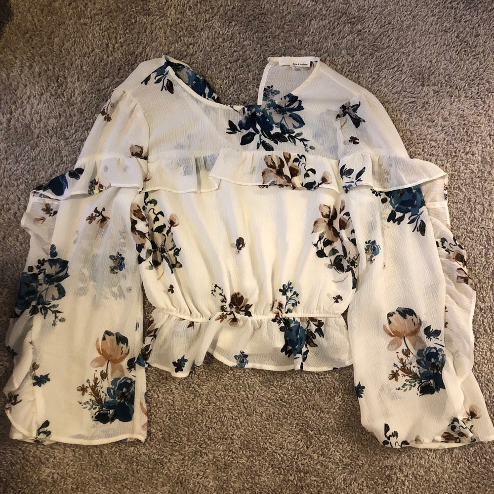 White Floral Blouse